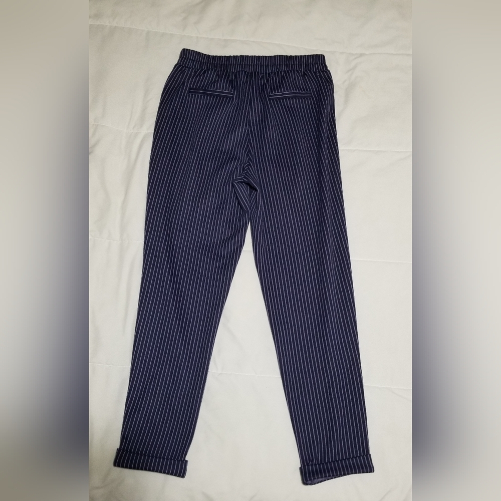 Ardene Navy Blue Pin Striped Pants Size Small - Picture 6 of 16